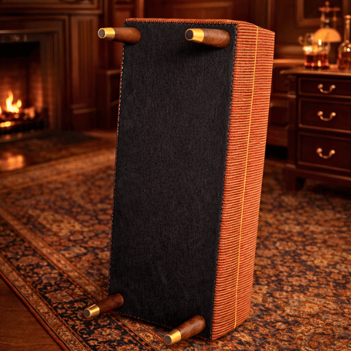 Luxe ottoman voetenbank met houten poten. Handgemaakt en stijlvol gestoffeerd. Perfect als zitbank, voetenbank of bank voor het voeteneinde van een bed.